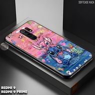 (AA46) REDMI 9 Glass Softcase | 9 PRIME | Glass Glitter Case | Aesthetic Cartoon Motif | Redmi 9 9 P