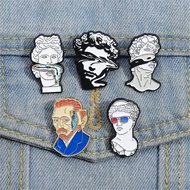 Fashion Creative Statue Character Avatar Enamel Pin Art Series Metal Brooch Van Gogh Badge Clothing Backpack Accessories Gifts for Friends
