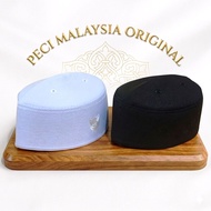 Malaysian Logo Songkok Cap Original, Original Abdul Karim Malaysian Cap, White Malaysian Cap, Hajj C