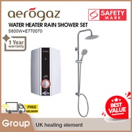 Aerogaz Water Heater S600W+E770070 Rain Shower Set