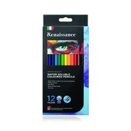 สีไม้ระบายน้ำ 12/24/36 สี ฟรีพู่กันในชุด Renaissance Water Soluble Coloured Pencils