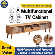 【Free match】TV console cabinet Storage cabinet Cabinet TV cabinet Solid wood household glass sliding door Simple modern wood color floor cabinet