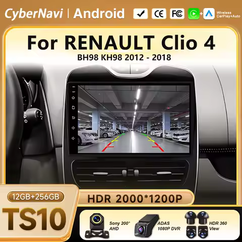 Android 16 Carplay Auto WIFI For RENAULT Clio 4 BH98 KH98 2012 -2019 Car Radio GPS Navigation Stereo