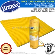 Uratex Back Care Mattress Topper FIRM (yellow) 2 inches thick 100% Original ( 30x75 / 36x75 / 48x75 