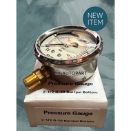 (0-10 bar) Gay Oil (With Oil) 1/4 Inch Thread 2.5 Growth PRESSURE GAUGE Garbage Truck Excavator /GIG
