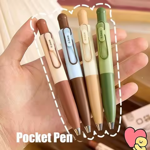 4-Pack Pocket Click Gel Pens, 0.5mm Ink, Smooth & Quick-Dry Writing, Compact & Stylish, Ideal for St