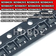 50PCS BZX84C SOT23 SMD Voltage Regulator Diode BZX84C24V 18V 16V 15V 12V 10V 3.3V