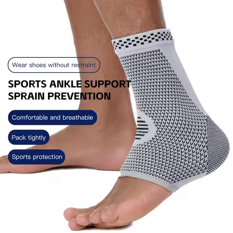 Adjustable Knitted Ankle Support Compression Brace Protector for Running Soccer Basketball Gym Ankle