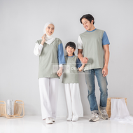 Kaos Keluarga - Baju Couple Family set -  Baju Atasan Polos Oversize Sarimbit Cemara Senada Series