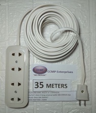 35 meters Heavy Duty Extension Cord wire (4)Four Gang flat cord #16 white wire