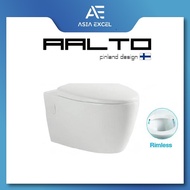 AALTO 2375 RIMLESS TECHNOLOGY WHITE WALL MOUNT TOILET BOWL