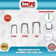 ONE PC INSULATED STAPLE (10-PCS per ORDER), 1/2inc, 3/4inc, 1inc