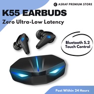 Wireless bluetooth earphone gaming earbuds K55 lighting RGB earplugs TWS low latency magnetic