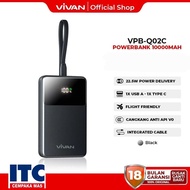Powerbank Vivan VPB-Q02C 10000mAh 22.5W Mini Slim Design Digital Display Original Bergaransi VPB Q02