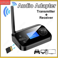 Wireless Audio Adapter Bluetooth 5.0 Transmitter Receiver Handsfree Call TF Card 3.5mm AUX RCA Optic