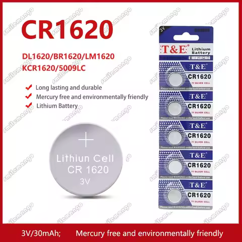 2PCS-50PCS 3V CR1620 Lithium Button Battery DL1620 BR1620 ECR1620 5009LC LM1620 CR 1620 KCR1620 30mA