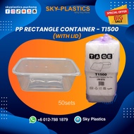 T1500 Rectangular Plastic Disposable Food Container