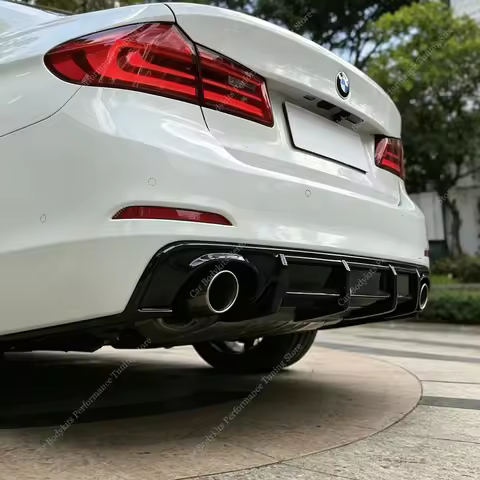 Gloss Black ABS Rear Bumper Valance Diffuser Lip Covers For BMW G30 5 Series 530i 530d 530e 540i Sta
