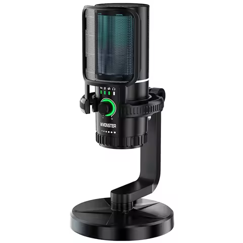 Monster Soundbase N32 Gaming USB Microphone 192KHz/24Bit Cardioid Condenser Mic for PC Youtube Gamin