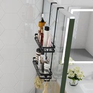 黑色淋浴房置物架不鏽鋼壁洗澡衝涼掛籃免打孔浴室衛生間收納架子