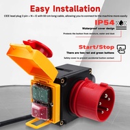 2026 KOA7 Machine Switch 400V 3 Phase w/60cm Cable and Phase Inverter Combined Emergency Stop Flap M