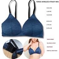 Bra Wireless Wanita Full Cup Busa Tipis Tanpa Kawat Pakaian Dalam Wanita Brand Valerie/Tori/Rheto Fu