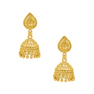 Bollywood Small Size Gold Plated Delicate Traditional Indian Jhumka Earrings (SJ_746)