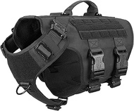 ICEFANG Tactical Dog Operation Harness with 6X Buckle,Dog Molle Vest with Handle,3/4 Body Coverage,H