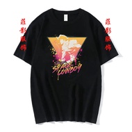 Áo Thun Cotton Cổ Tròn in Họa Tiết Hoạt Hình Cowboy Bebop Dành Cho Nam Mùa Hè Thường Ngày Phong Cách
