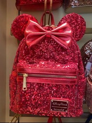 香港迪士尼樂園 紅色珠片 背包 loungefly backpack