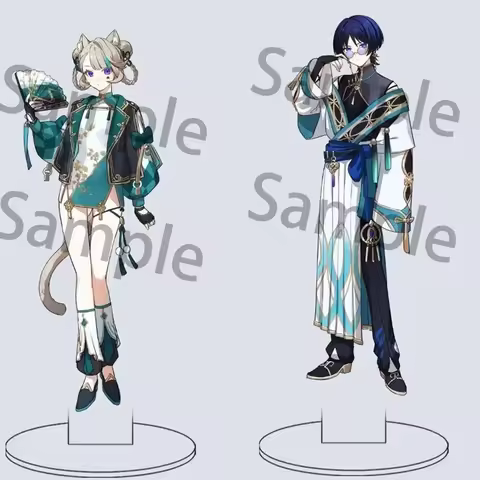 Game Impact Nezha Cute Yuanshen Acrylic Stand Cute Character Yae Miko Lynette Wanderer Standing Sign