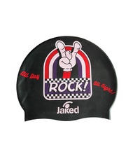 JAKED ROCK SWIM CAP - BLACK