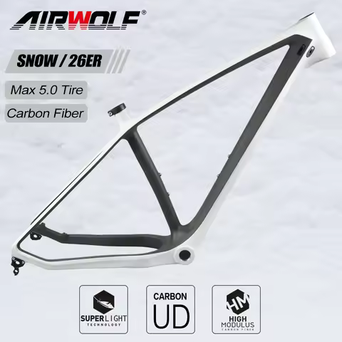Lightweight 26ER*5.0inch Carbon Fat Bike Frame BSA Thru Axle 197*12mm 150*15mm Snowbiking Bicycle Fr