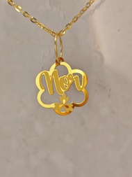 916 Gold Custom Name Pendant - Flower 1.5cm 0.3g ± (Laser Mark)
