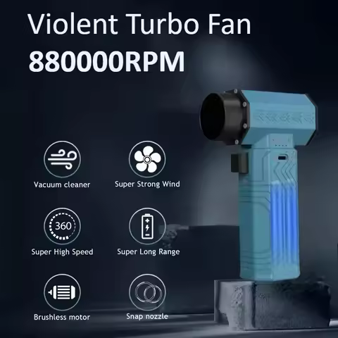 Violent fan 880000RPM 10000MAH 600g Thrust 70m/s Wind High Speed Mini Turbo Fan Brushless Duster lea