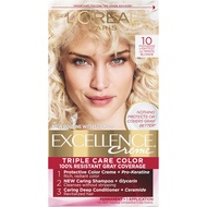 Excellence Creme Permanent Triple Care Hair Color, 10 Lightest Ultimate Blonde, Gray Coverage For Up
