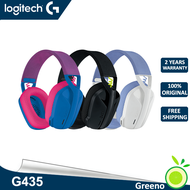 Logitech G435 Lightspeed Bluetooth Wireless Gaming Headset หูฟังแบบครอบหูไมโครโฟนในตัวเข้ากันได้กับ 