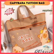 Cute Cartoon Animal Brown Capybara A4 Size Book File Large Storage Tuition Tutorial School Beg Bag