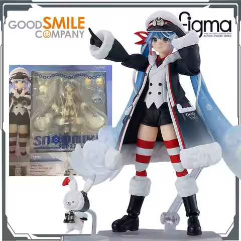 GSC Original Figma Hatsune Miku Snow Miku 2022 Grand Voyage 130mm Anime Action Figures Toys for Boys