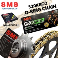 Kawasaki ER6 ER-6 ER 6 RK SMS 520 KRO2 Rivet Black Gold Chain Front 15T REAR 42T43T44T45T46T Rantai 