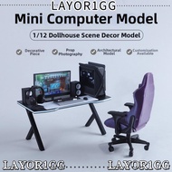 LAYOR1GG Dollhouse Study Room Computer, 1/12 Micro Scene Props Esports Games Computer,  Plastic 10 S