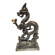 Antique brass dragon statue| Dragon brass statue 27cm vintage
