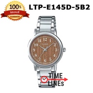 CASIO ของแท้ LTP-E145D-5B2 นาฬิกาผู้หญิง สายสแตนเลส พร้อมกล่องและรับประกัน 1ปี LTPE LTPE145 LTP-E145D