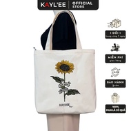 [TT24 Embroidered Bag] KAYLEE KT Fashion Floral Embroidered CanVas Fabric Tote Bag 39x37x6cm