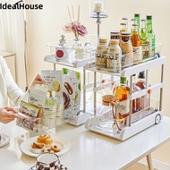 IDealHouse【ready stock】Under Sink 2-Tier Organizer, Pull Out Cabinet Organizer, Multifunctional Storage Shelves, Sliding Under Sink Organizers And Storage Racks, For Kitchen Bathroom Living Room