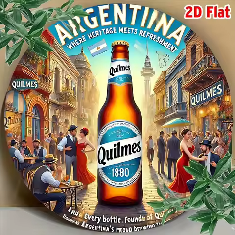 2D plan view, 1 piece of 2D plan view, retro Queremes beer metal wall decoration - Argentine brewery
