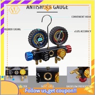 【W】Conditioning Refrigerant Charging Tool 4-Way Dual-Value Pressure Gauge for R22/R134a/R410a Manifo
