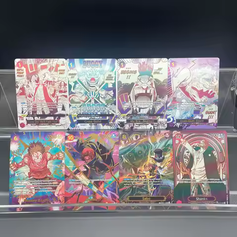 DIY Self-made OPCG vol.2 Game Card Roger Luffy Shanks Ace Buggy Gold Printing Process Matte Paper Te