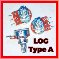 POTENSIO LOG ROTARY MONO A5K A10K A20K A50K A100K 41 CLICK APLUS a-plus potentiometer/