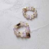 藍莓起司天然晶石尾戒(7A黃水晶.薰衣草紫水晶.金髮晶)招財.貴人